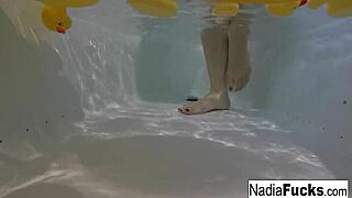 Sexy Nadia Bathes With Rubber Duckies!