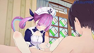 i watched minato aqua and ookami mio have intense sex in this hololive vtuber hentai