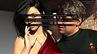 Anna Exciting Affection Sexy Red Dress Black Stockings Upskirt