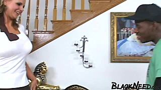 blonde first-timer with big tits sucks a massive bbc, getting wet and wild in rough action.