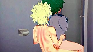 Midoriya and Bakugou engage in intense yaoi sex