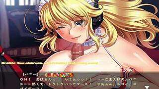 Blonde Maid Cosplay with Big Tits in Japanese Game