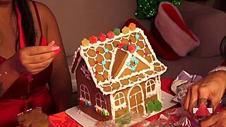 Making a Gingerbread House Together: Part 2 with Friends During Christmas Holiday