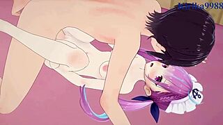 i watched minato aqua and ookami mio have intense sex in this hololive vtuber hentai