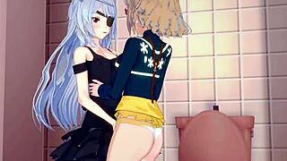 Hibiki Tachibana And Miku Kohinata And Laura Bodewig Intense Lesbian Play - Symphogear Hentai