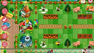 Redhead And Brunette Play Booty Farm Game