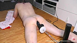 mike takes on the big black mamba fucking machine for some intense anal play