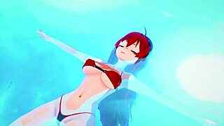 I watch roxy migurdia get fucked while eris watches on the pool in this 3d hentai fantasy.