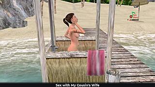watch this animated 3d cartoon porn with cute girl posing sexy on the beach and in the shower