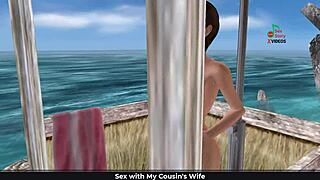 watch this animated 3d cartoon porn with cute girl posing sexy on the beach and in the shower