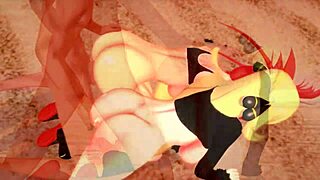 pokemon threesome with flannery and cynthia on beach