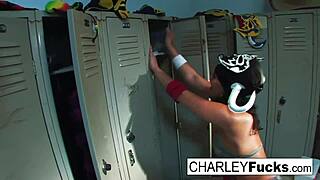 Charley Chase in lucha libre foot fetish masturbation