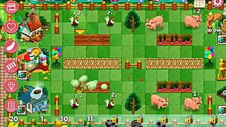 Redhead And Brunette Play Booty Farm Game