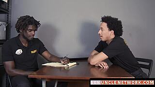 sayunclenetwork com - muscle security officer bareback drills gay guy after a hot bj