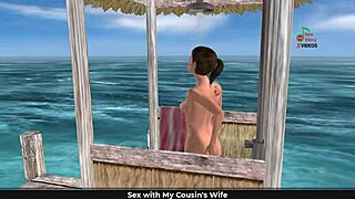 watch this animated 3d cartoon porn with cute girl posing sexy on the beach and in the shower