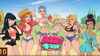Redhead And Brunette Play Booty Farm Game