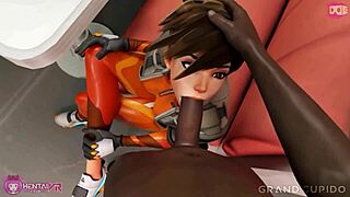 Tracer giving blowjob in Overwatch?