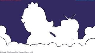 princess peach takes on a huge dark shaft in wild cowgirl ride