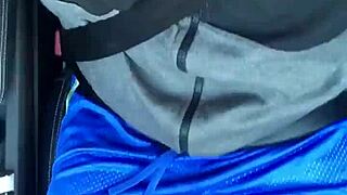 blonde guy gets bulge touched in public traffic quickie