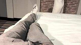 Stepmom Shocked by Erection in Inappropriate Amateur Bathing Scene. Voyeur Spies on Mother-in-Law.