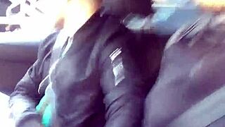 blonde guy gets bulge touched in public traffic quickie