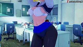 dragon ball zex android 18 and videl crave gohan in fantasy