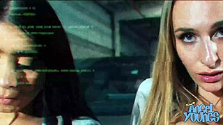 Futuristic Cyber Truck Threesome Featuring Angel Youngs And Violet Myers