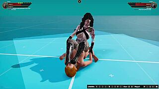 Ginny Fights Draka Naked In Rough 3D Battle With Oral And Face Sitting!