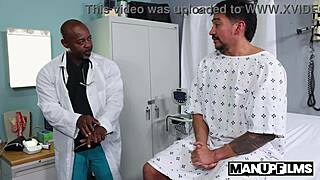 Doctor examines patient Ant Vega with Aaron Trainer at hospital