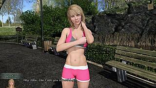 Big City Pleasures 9: Training With Sexy Blonde Katia John Staring At Her Big Boobs