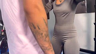 Damn! Petite ebony Brittany Taylor gets pounded at gym!