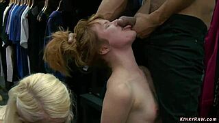 Blonde Gets Double Penetration Banged Hard in Public Sex Shop