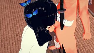 Demon Slayer Hentai with Aoi Kanazaki and Tanjiro in Hot Action