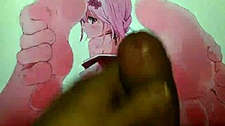 Anime Feet Receive Cum Tribute in Detailed Hentai Scene