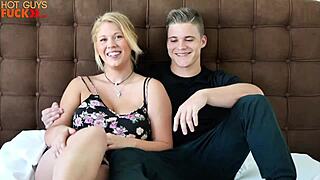 18-Year-Old Blonde Curvy College Crush Fucked Hard in Doggystyle by Athletic Jock