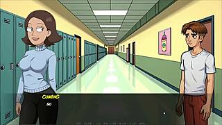 portal porn demoniums parody hentai game ep 6. student caught banging in class scene.