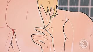 relaxing in the gym showers after a workout