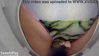 Piss in panties caught on toilet bowl cam