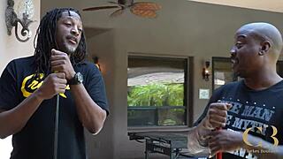 Blonde Bombshell Bent Over! Can She Take That Big Black Cock?