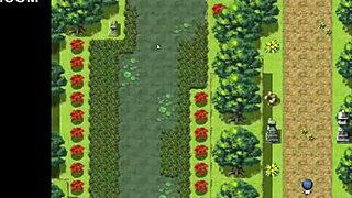 Tanned Natsuki in hentai game ep 12 strokes huge BBC outdoors