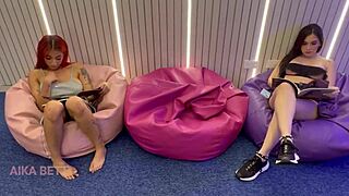 Aikabett experiences an intimate moment with a big partner in her tight space