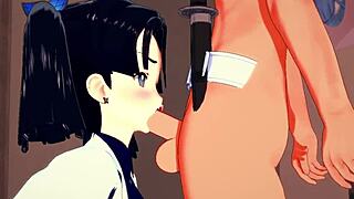 Demon Slayer Hentai with Aoi Kanazaki and Tanjiro in Hot Action