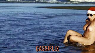 Mommy Noel Receives Cum on Beach Walk