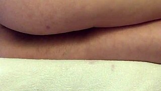 Teen 18+ Watches Porn, Squeezes Thighs for Hairy Pussy Orgasm