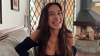 This busty skinny 18yo Brazilian teen shines in her first casting. Watch her deepthroat in POV style.