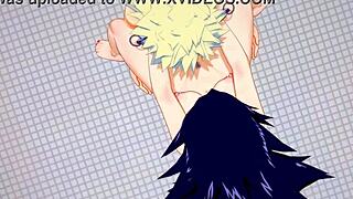 my hero academia hentai - bakugou katsuki x namuri kayama handjob cumshot face fucked creampie sissy crossdress japanese asian manga anime game porn gay