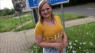 Lina Mila gets horny on the highway and fucked spontaneously