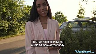 Big Cock Bends Over Latina Babe Outdoors