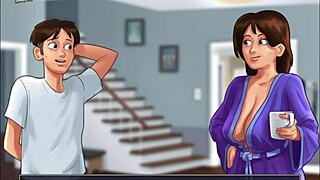 Watch Jamie taking a steamy shower in Summertime Saga 4