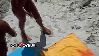 Beach voyeur catches sugardaddy relaxing with a sexy teen 18+ blonde